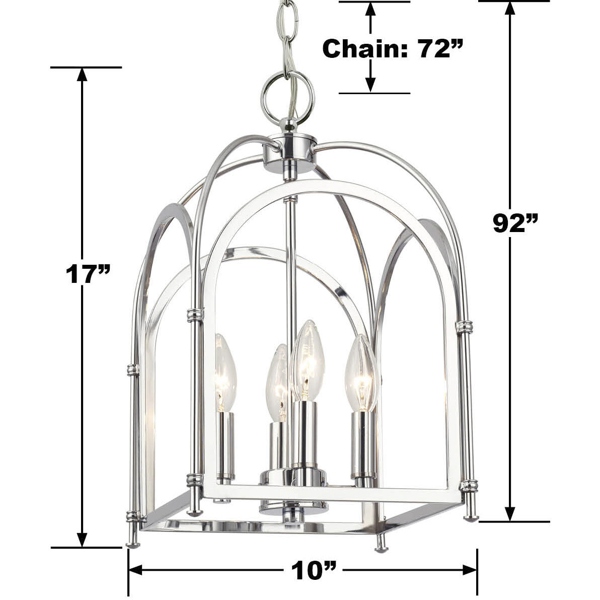 Dekalb 4 Light 10 inch Chrome Pendant Ceiling Light
