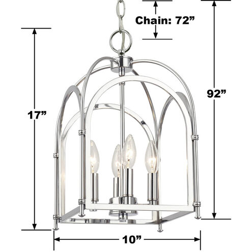 Dekalb 4 Light 10 inch Chrome Pendant Ceiling Light