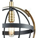 Clairton 1 Light 10 inch Matte Black with Satin Brass Mini Pendant Ceiling Light
