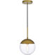 Oyster Bay 1 Light 8 inch Brass Pendant Ceiling Light