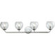 Glenolden 4 Light 38 inch Polished Chrome Vanity Light Wall Light
