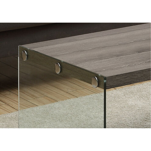 Silver Spring 44 X 22 inch Dark Taupe and Clear Accent Table or Coffee Table