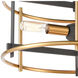 Coraopolis 3 Light 14 inch Charcoal with Brushed Brass Semi Flush Mount Ceiling Light