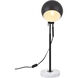 Sayre 20 inch 40 watt Black with White Marble Table lamp Portable Light