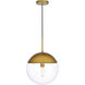 Oyster Bay 1 Light 14 inch Brass Pendant Ceiling Light