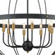 Clairton 8 Light 32 inch Matte Black with Satin Brass Chandelier Ceiling Light
