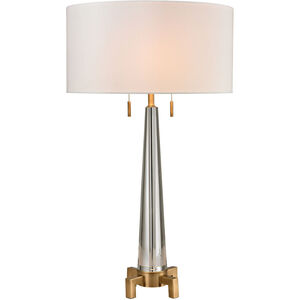 Herkimer 30 inch 60 watt Clear with Aged Brass Table Lamp Portable Light