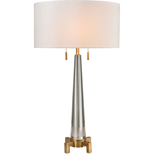 Herkimer 30 inch 60 watt Clear with Aged Brass Table Lamp Portable Light