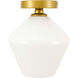 Rochester 1 Light 8 inch Brass Flush Mount Ceiling Light