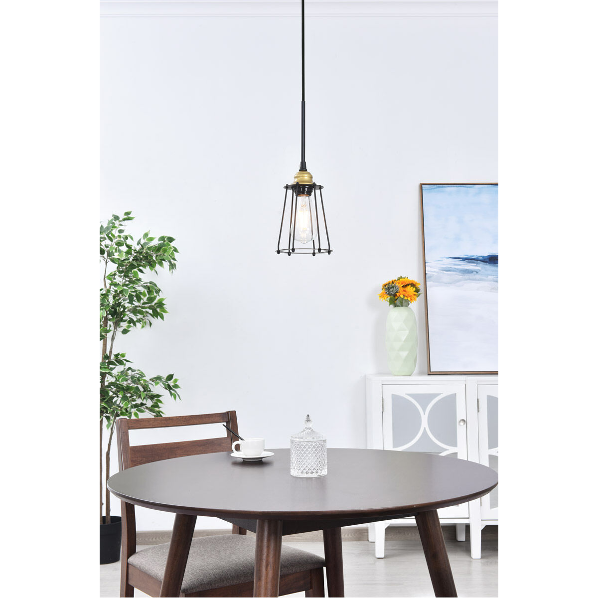 Phoenixville 1 Light 5.3 inch Brass and Black Pendant Ceiling Light