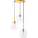 Syracuse 3 Light 17.5 inch Brass Pendant Ceiling Light