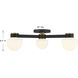 Arcwell Three-Globe Semi-FlushArcwell Modern 3 Light 30 inch Matte Black with Natural Brass Semi-Flush Ceiling Light