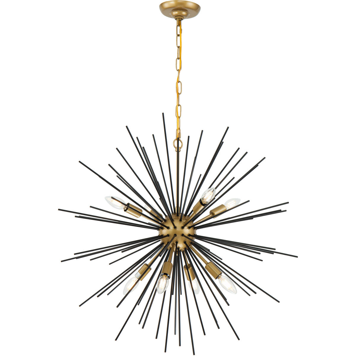 Esopus 8 Light 30 inch Brass and Black Pendant Ceiling Light