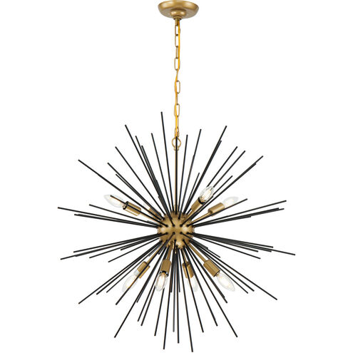 Esopus 8 Light 30 inch Brass and Black Pendant Ceiling Light