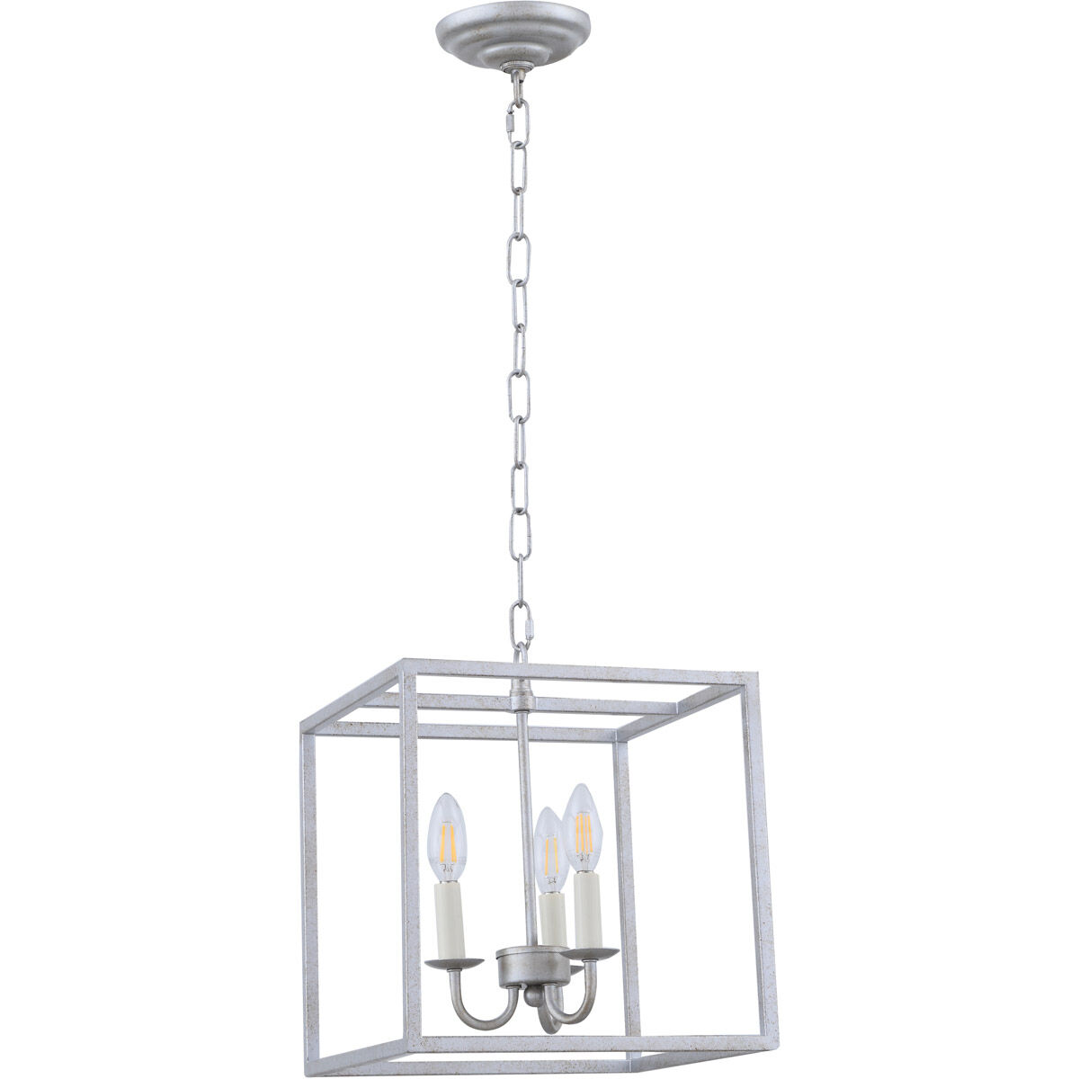 Oyster Bay 3 Light 12 inch Vintage Silver Pendant Ceiling Light