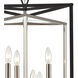 Monaca 6 Light 19 inch Charcoal with Satin Nickel Pendant Ceiling Light