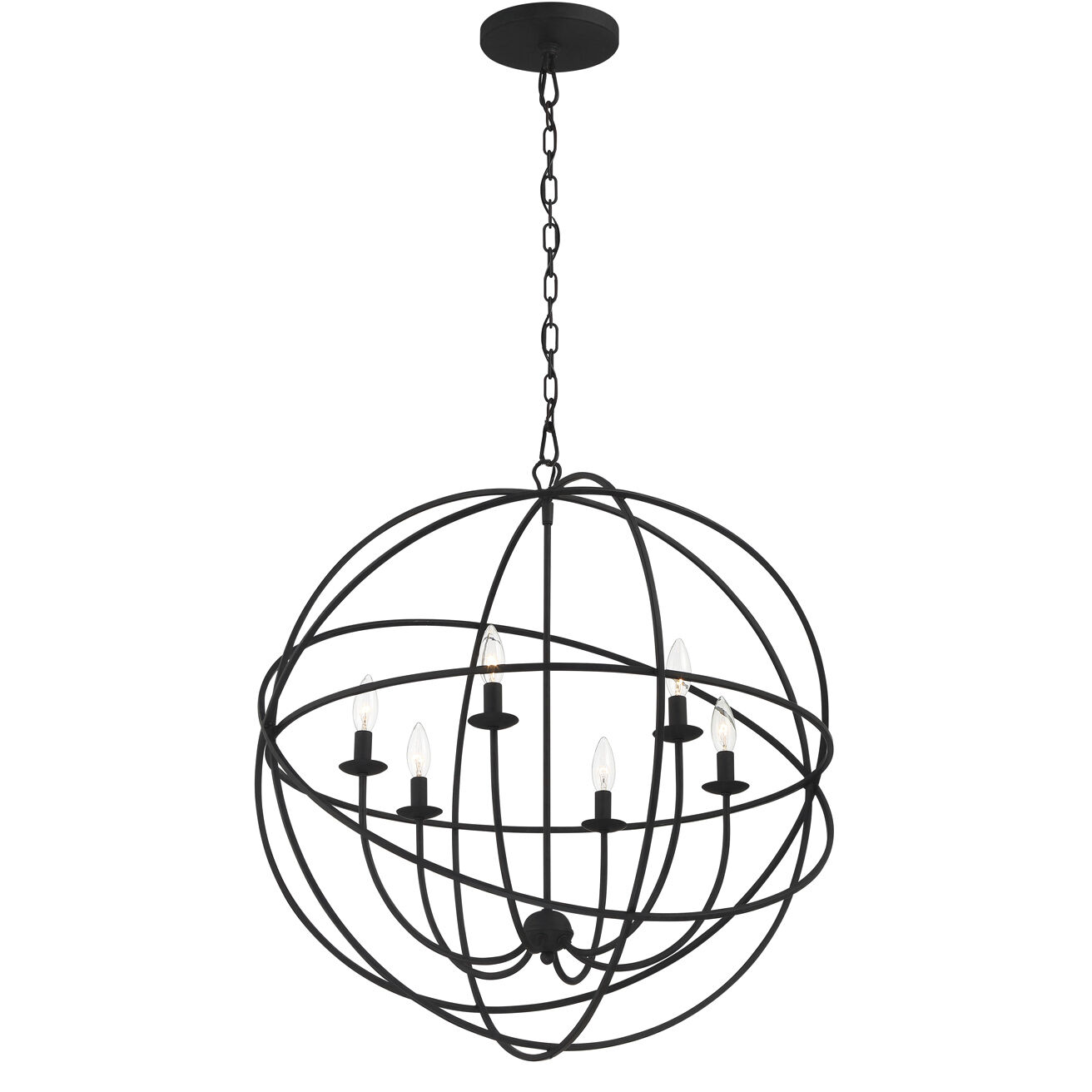Addison 6 Light 22.5 inch Black Chandelier Ceiling Light