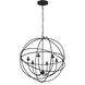 Addison 6 Light 22.5 inch Black Chandelier Ceiling Light