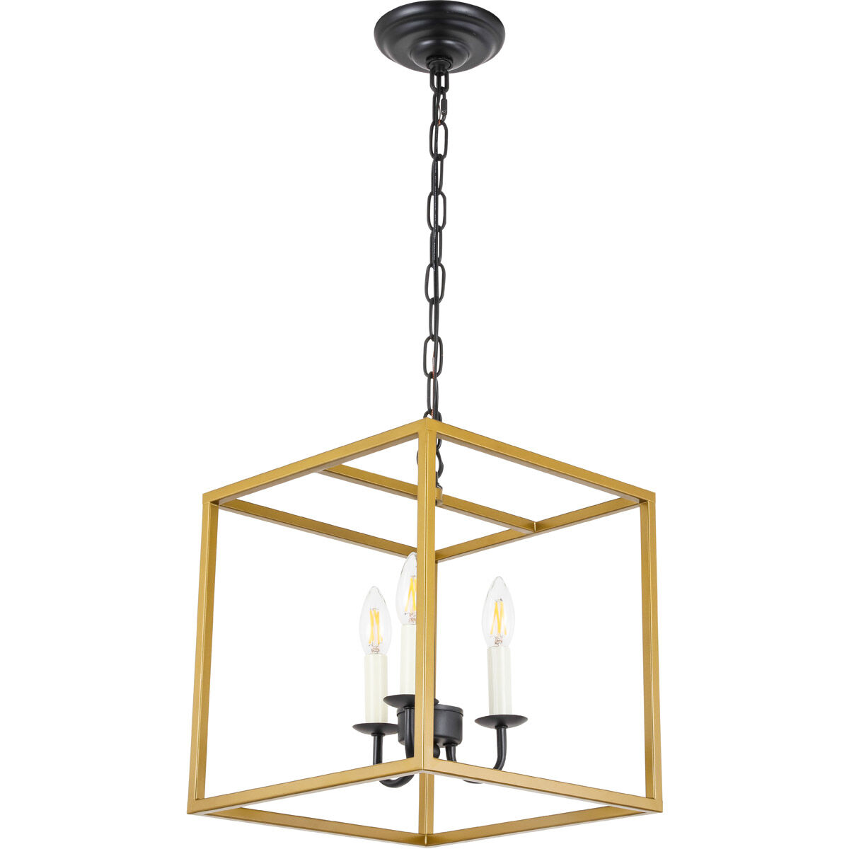 Oyster Bay 3 Light 12 inch Brass and Black Pendant Ceiling Light