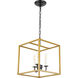 Oyster Bay 3 Light 12 inch Brass and Black Pendant Ceiling Light