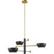 Arcwell Three-Light ChandelierArcwell 3 Light 33.75 inch Matte Black with Natural Brass Chandelier Ceiling Light