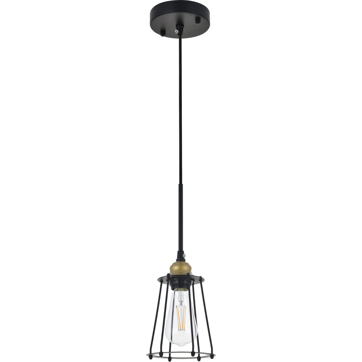 Phoenixville 1 Light 5.3 inch Brass and Black Pendant Ceiling Light