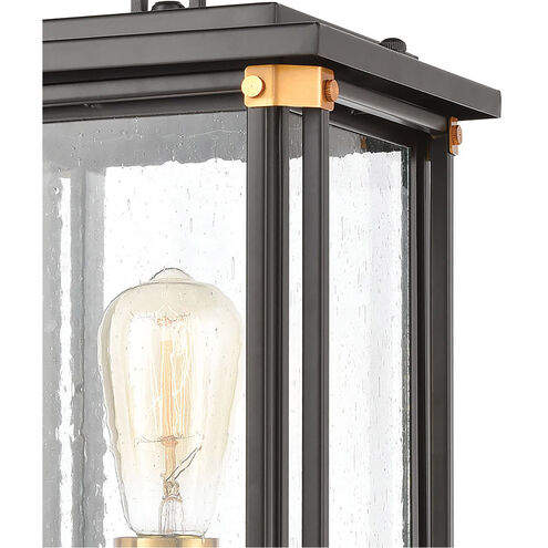 Gettysburg 1 Light 17 inch Matte Black with Brushed Brass Outdoor Post Light