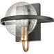 Homer 1 Light 10 inch Matte Black with Satin Brass Sconce Wall Light