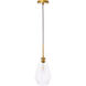 Rochester 1 Light 7 inch Brass Pendant Ceiling Light