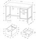 Ramapo 47 X 24 inch Dark Taupe and Silver Computer Desk