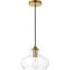 Gwynedd 1 Light 9 inch Brass Pendant Ceiling Light