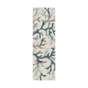 Scranton 96 X 30 inch Dark Blue/Medium Gray/Sea Foam/Light Gray/Ivory Rugs, Polyester