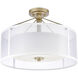 Mifflin 3 Light 18 inch Aged Silver Semi Flush Mount Ceiling Light