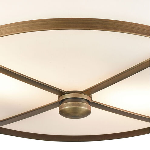 Erie 2 Light 13 inch Classic Brass Flush Mount Ceiling Light
