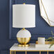 Barre 23 inch 100 watt White and Brass Table Lamp Portable Light