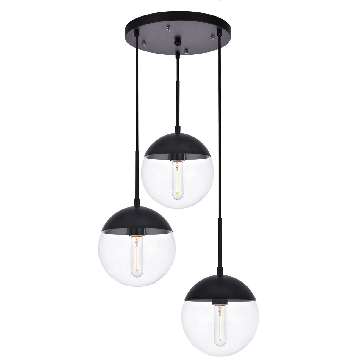 Oyster Bay 3 Light 18 inch Black Pendant Ceiling Light