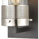 Wilkins 1 Light 6 inch Matte Black with Polished Nickel Vanity Light Wall Light