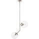 Monroe 2 Light 8 inch Chrome Pendant Ceiling Light