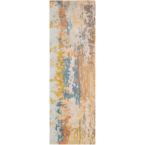 Utica 36 X 24 inch Camel/Light Gray/Teal/Khaki/Mustard Rugs, Rectangle