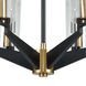 McKees 6 Light 26 inch Matte Black with Satin Brass Chandelier Ceiling Light