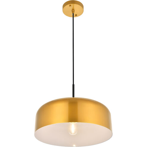 Amity 1 Light 13.8 inch Satin Gold Pendant Ceiling Light