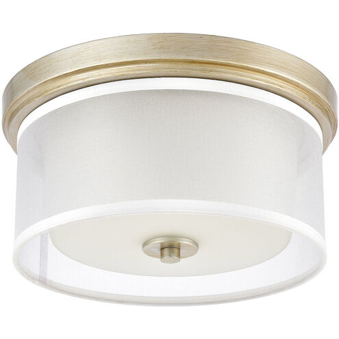 Mifflin 2 Light 13 inch Aged Silver Flush Mount Ceiling Light