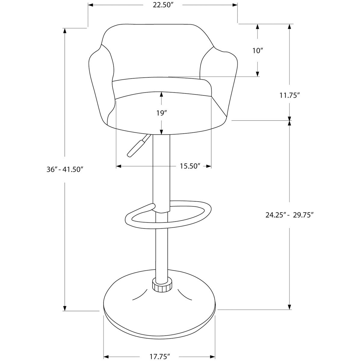 Queensbury 36 inch Light Grey Bar Stool