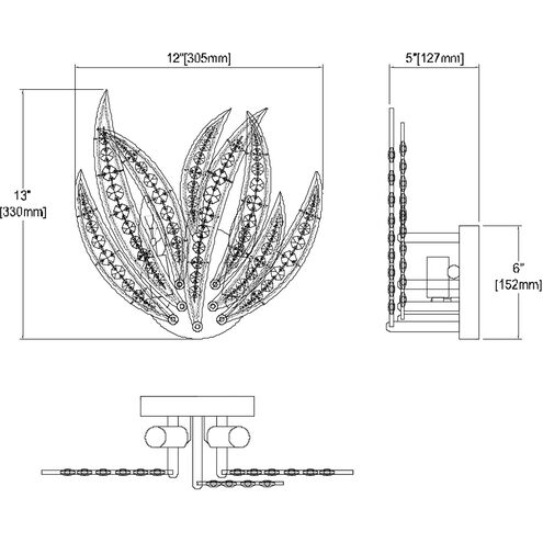 Newark 2 Light 12 inch Dark Graphite Sconce Wall Light