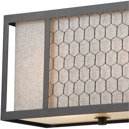 Nyack 4 Light 35 inch Oil Rubbed Bronze with Oatmeal and White Chandelier Ceiling Light