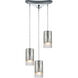 Scott 3 Light 12 inch Polished Chrome Multi Pendant Ceiling Light, Configurable