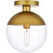 Oyster Bay 1 Light 10 inch Brass Flush Mount Ceiling Light