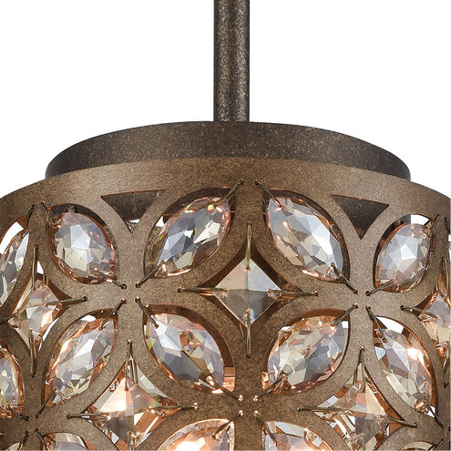 Strabane 1 Light 8 inch Deep Bronze with Clear Mini Pendant Ceiling Light