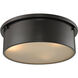 Saratoga 3 Light 14 inch Oil Rubbed Bronze Flush Mount Ceiling Light