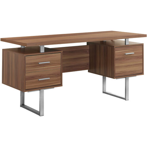 Ramapo 60 X 24 inch Walnut and Silver Computer Desk